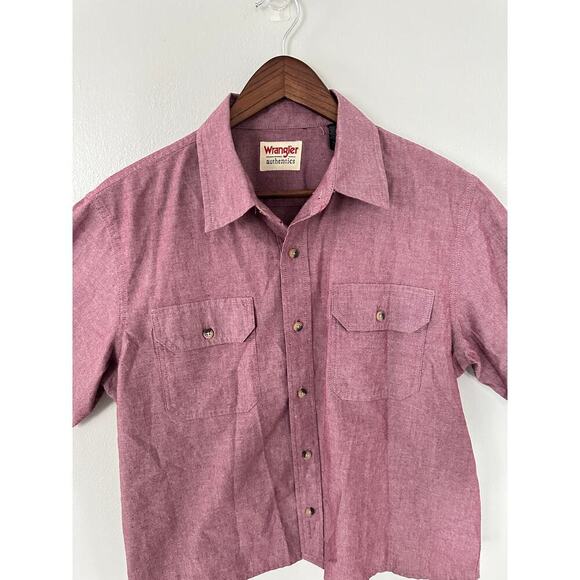 Wrangler Authentics Short Sleeve Western Shirt Size Medium - Picture 2 of 3